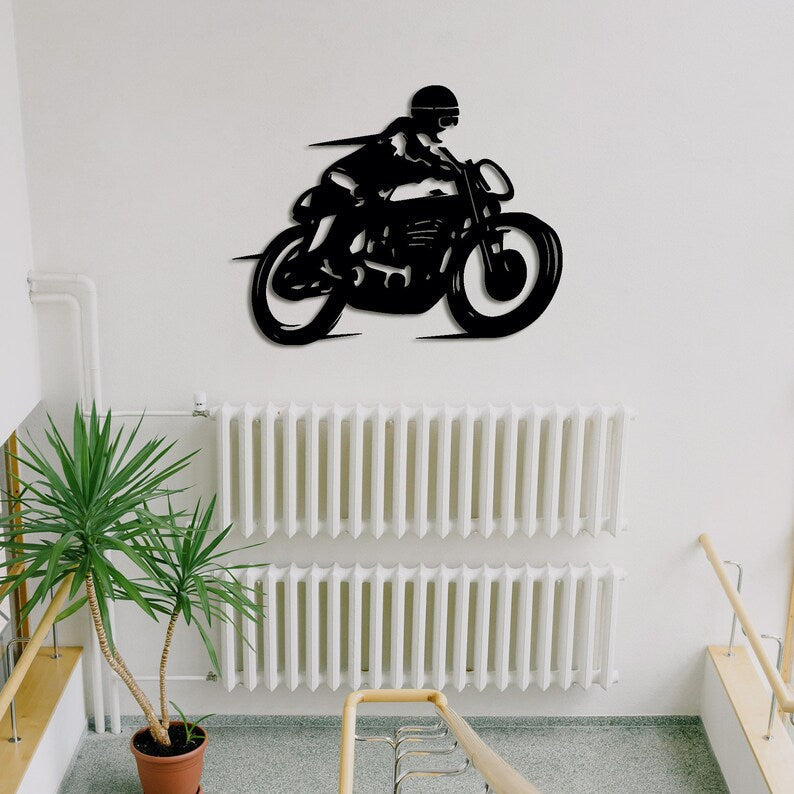 Cafe Racer Motorcycle Metal Wall Art for Wall Decor