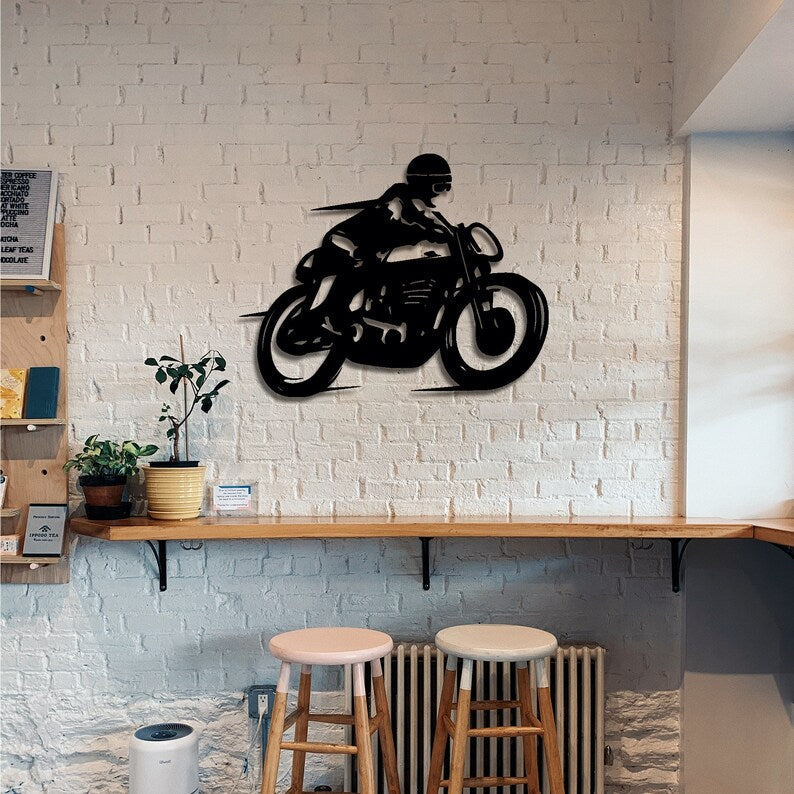 Cafe Racer Motorcycle Metal Wall Art for Wall Decor