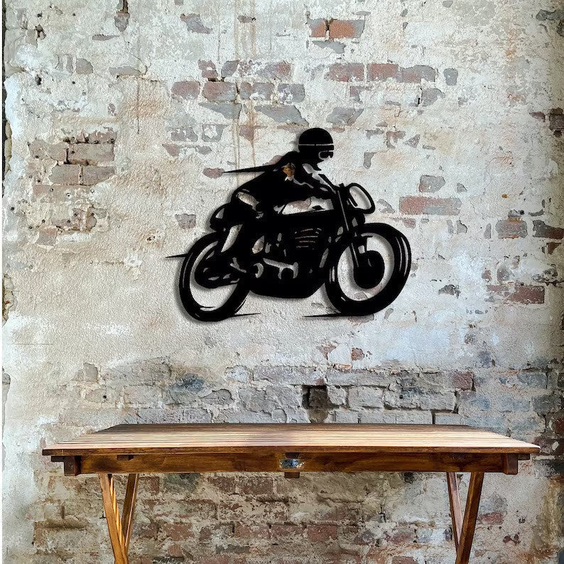 Cafe Racer Motorcycle Metal Wall Art for Wall Decor