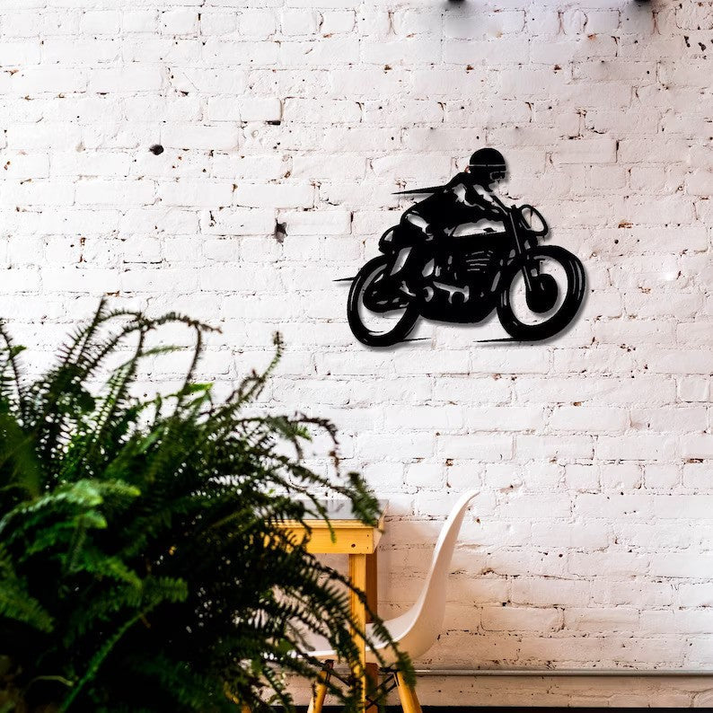 Cafe Racer Motorcycle Metal Wall Art for Wall Decor