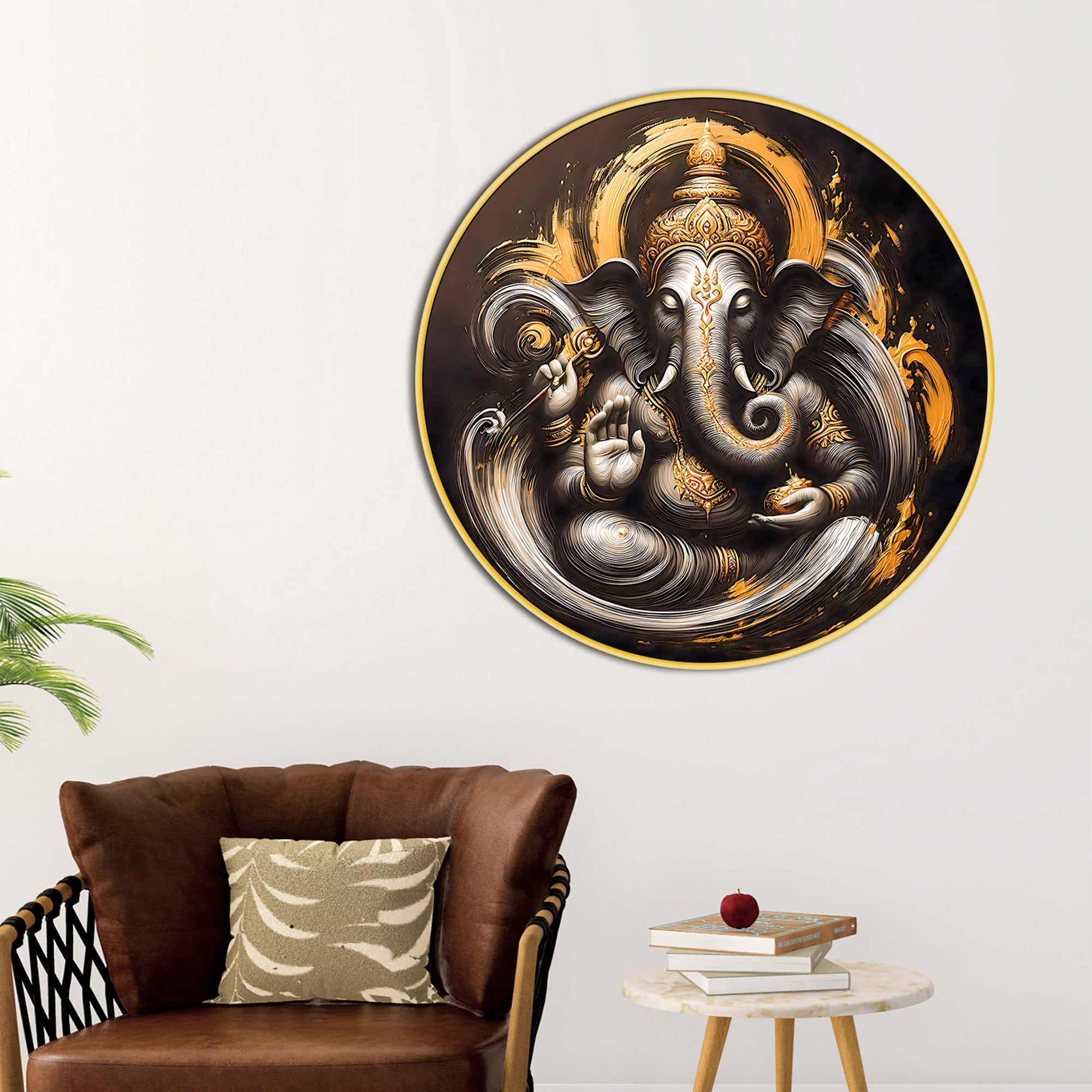 calm-ganesh-ji-round-canvas-painting