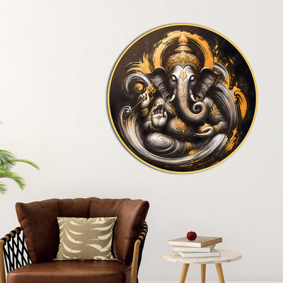 calm-ganesh-ji-round-canvas-painting