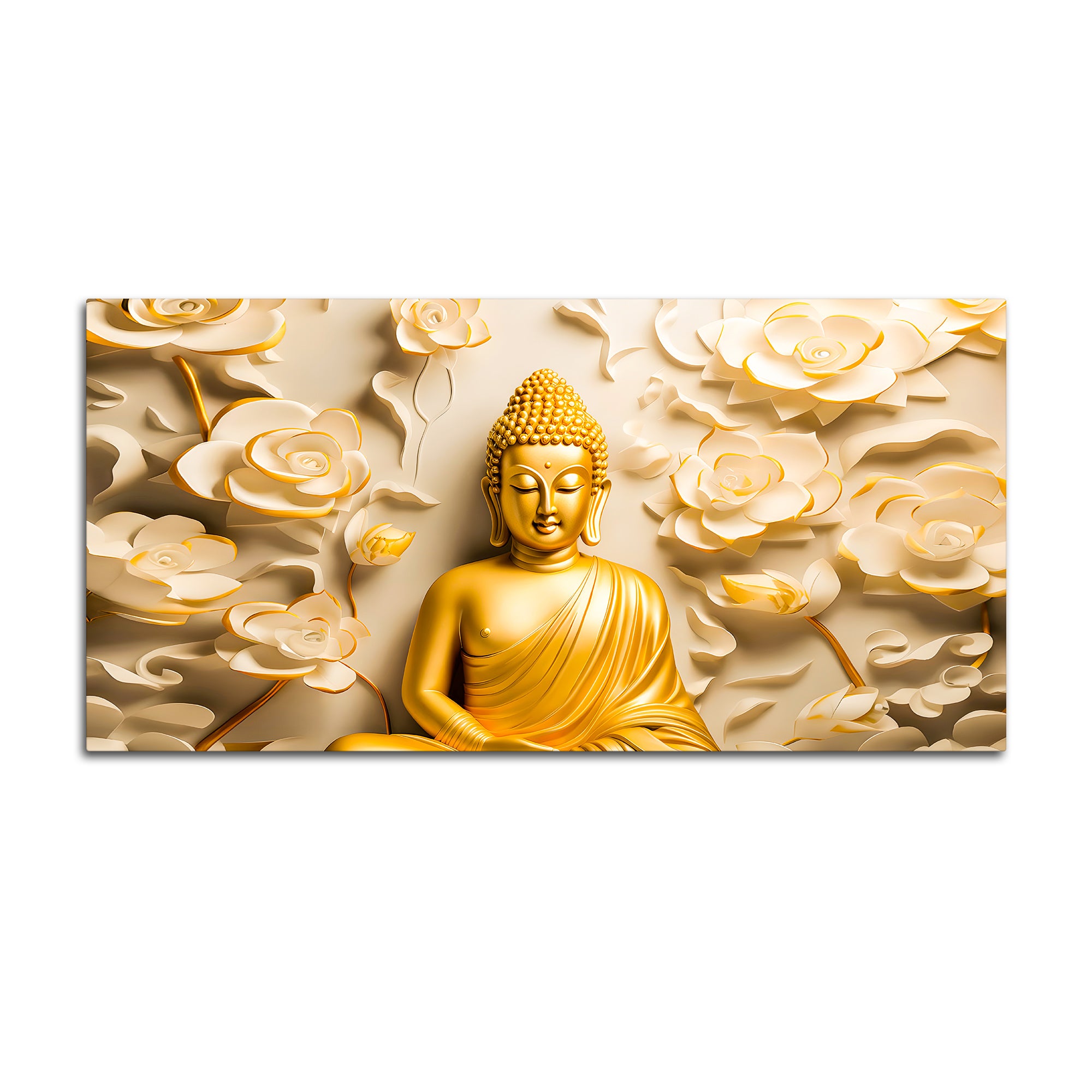 Calm & Positive Buddha Wall Painting for Spiritual Decor