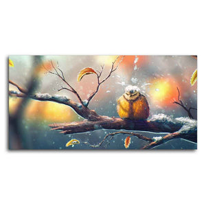 Canvas Wall Painting of Bird in Winters