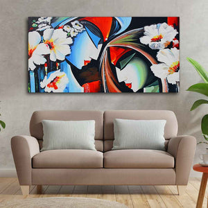 Canvas Wall Painting of Lord Radha Krishna Abstract Pattern