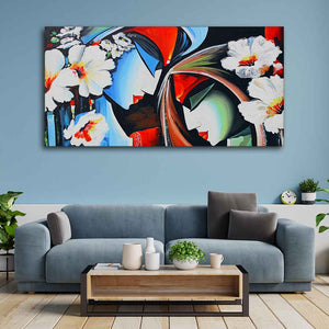 Canvas Wall Painting of Lord Radha Krishna Abstract Pattern