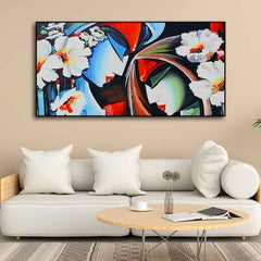 Canvas Wall Painting of Lord Radha Krishna Abstract Pattern