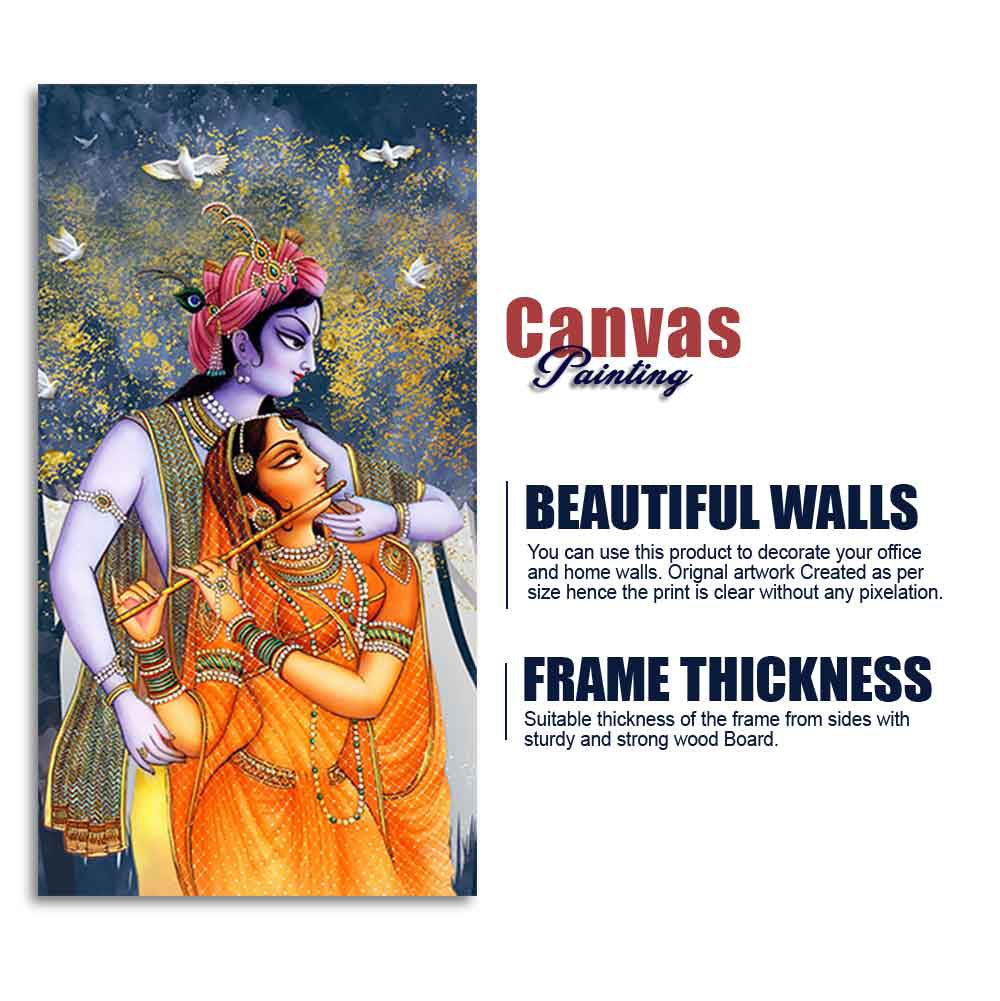 Canvas Wall Painting of Radhe Krishna