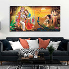 Canvas Wall Painting of Radhe Shyam in Forest