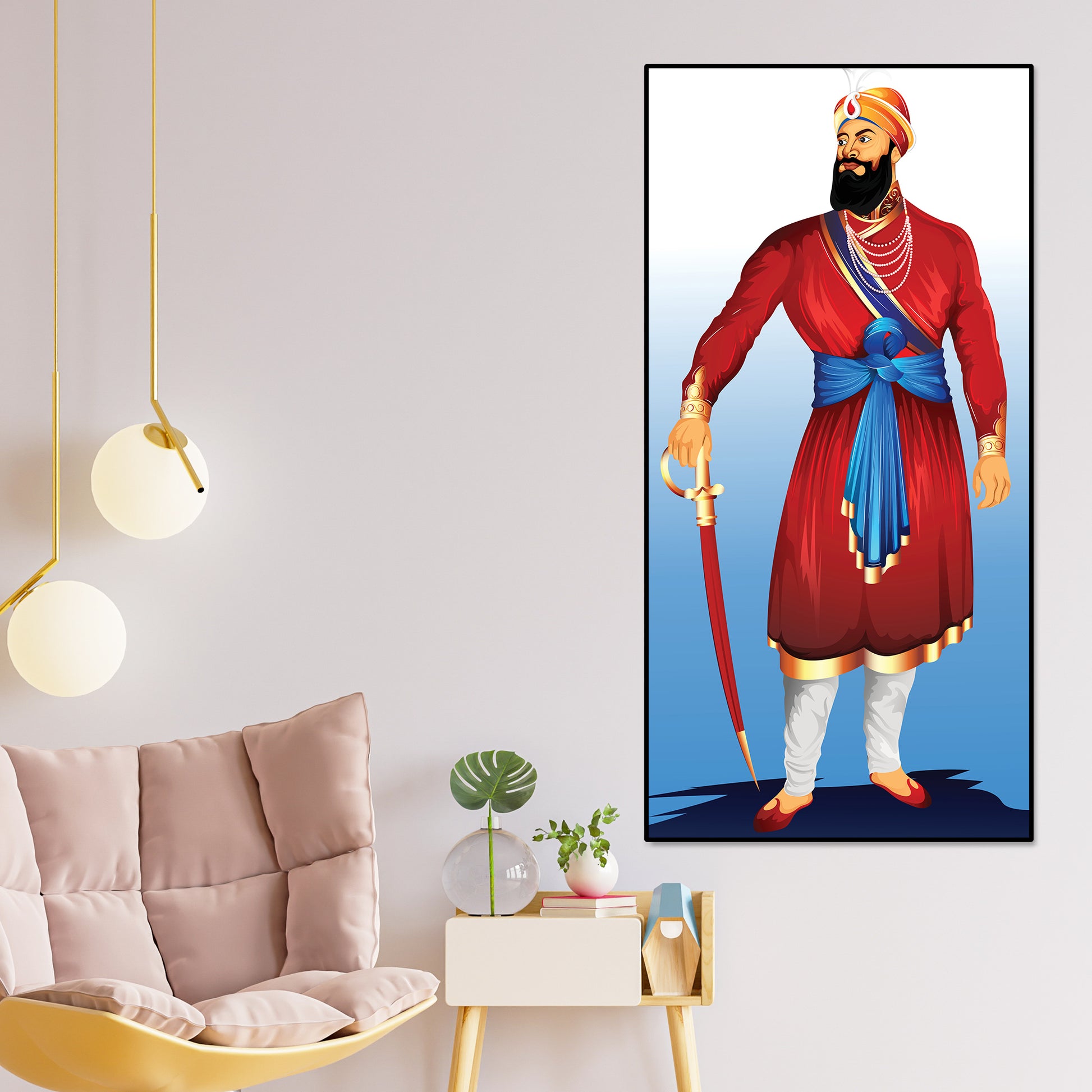 Canvas Wall Painting of Shri Guru Gobind Singh