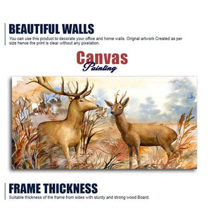 Canvas Wall Painting Pair of Deer in the Forest