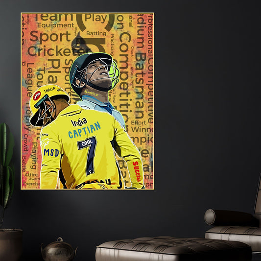 Captain Of 7 Seas Dhoni Cotton Canvas Wall Painting