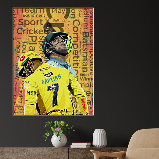 Captain Of 7 Seas Dhoni Cotton Canvas Wall Painting