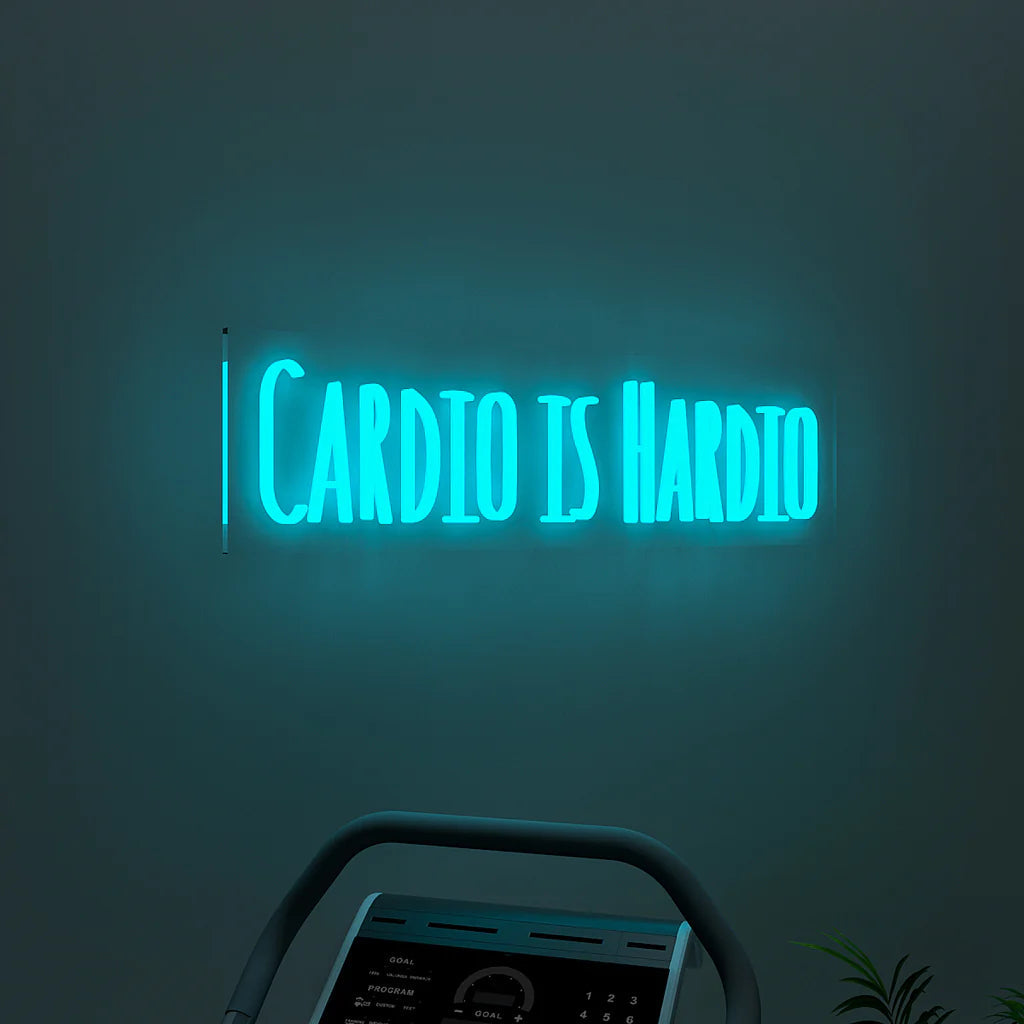 Cardio Is Hardio Text Neon LED Light