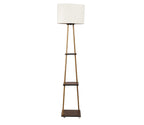 Castle 3 Tier White Color Shelf Storage Floor Lamp with Golden Metal Legs