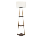 Castle 3 Tier White Color Shelf Storage Floor Lamp with Golden Metal Legs