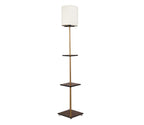 Castle 3 Tier White Color Shelf Storage Floor Lamp with Golden Metal Legs
