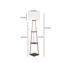 Castle 3 Tier White Color Shelf Storage Floor Lamp with Golden Metal Legs
