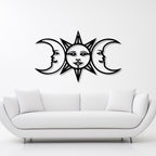 Celestial Art with Sun Moons Metal Art Wall Decor