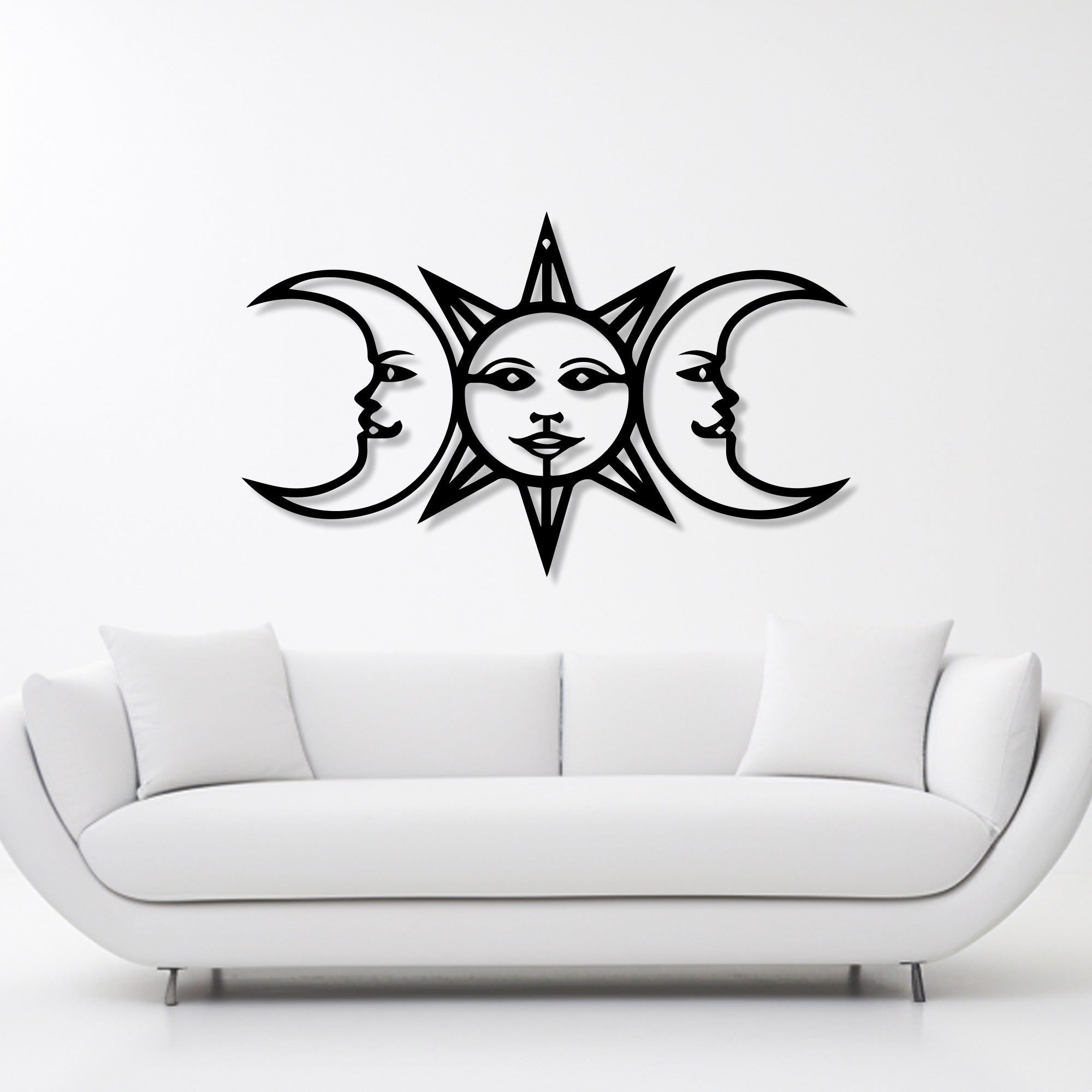 Celestial Art with Sun Moons Metal Art Wall Decor