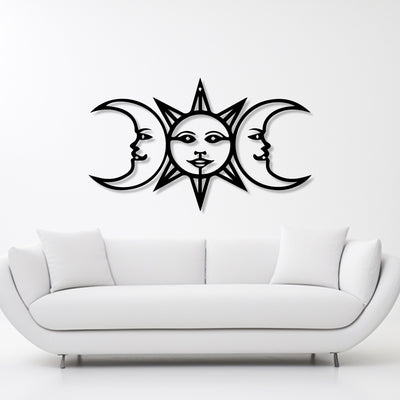 Celestial Art with Sun Moons Metal Art Wall Decor