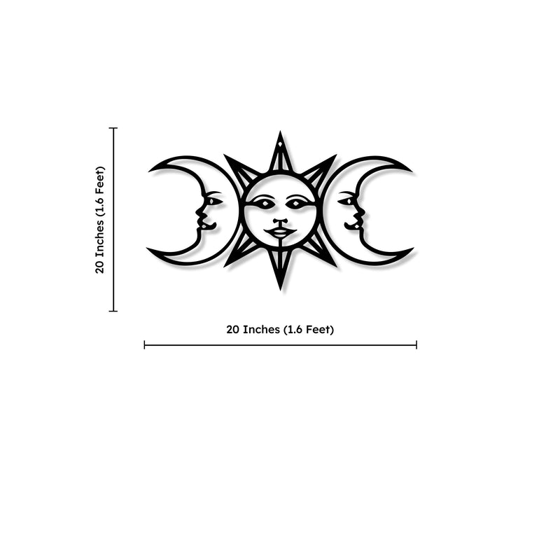 Celestial Art with Sun Moons Metal Art Wall Decor