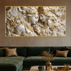 Celestial Couple in Floral Elegance 3D Canvas Wall Painting