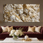 Celestial Couple in Floral Elegance 3D Canvas Wall Painting