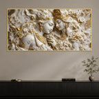 Celestial Couple in Floral Elegance 3D Canvas Wall Painting