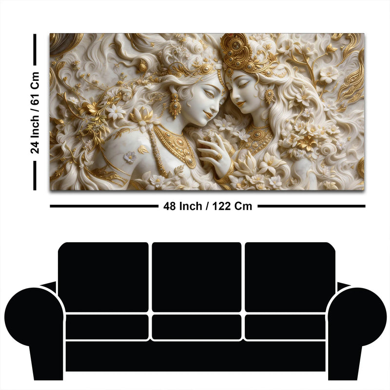 Celestial Couple in Floral Elegance 3D Canvas Wall Painting