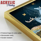 Celestial Deer & Horses Acrylic Floating Frame Wall Painting Set of 3
