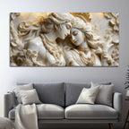Celestial Enchanted Couple Eternal Bond Marble-Inspired 3D Canvas Wall Painting