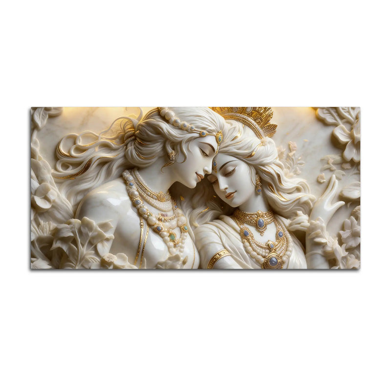 Celestial Enchanted Couple Eternal Bond Marble-Inspired 3D Canvas Wall Painting
