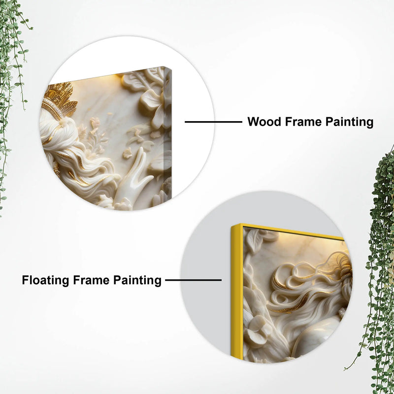 Celestial Enchanted Couple Eternal Bond Marble-Inspired 3D Canvas Wall Painting