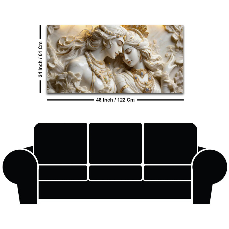 Celestial Enchanted Couple Eternal Bond Marble-Inspired 3D Canvas Wall Painting