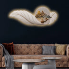 Celestial Feather Landscape Crystal Glass Backlit LED Painting