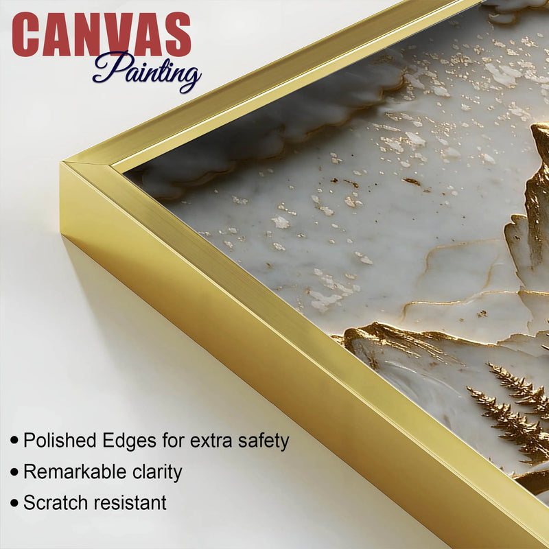 Celestial Full Moon & Golden Deer 3D Canvas Wall Painting