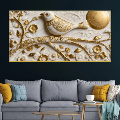 Celestial White Bird 3D Canvas Wall Painting