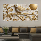 Celestial White Bird 3D Canvas Wall Painting
