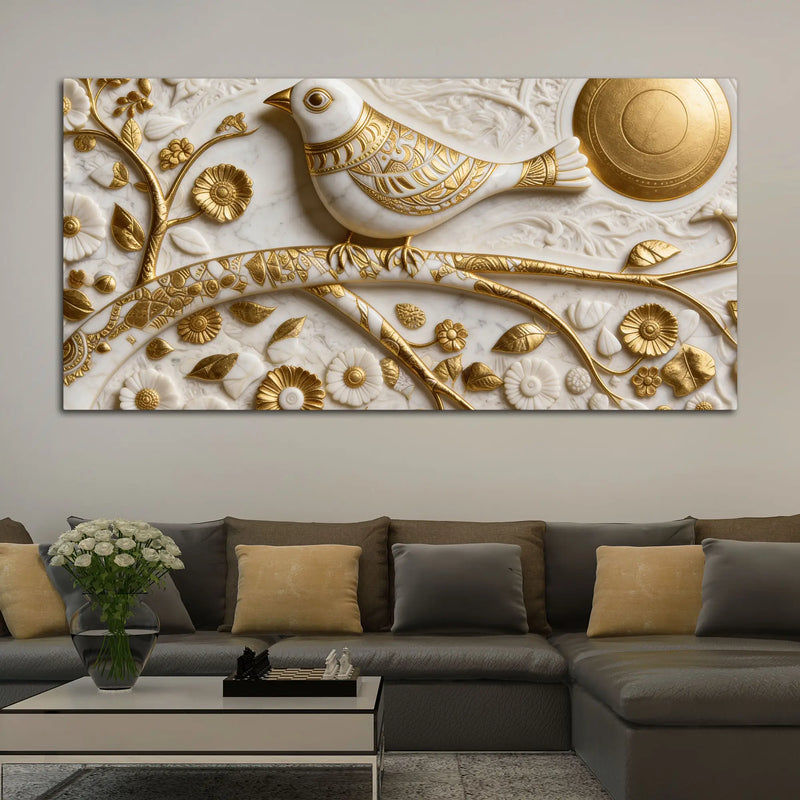 Celestial White Bird 3D Canvas Wall Painting