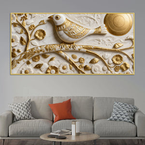 Celestial White Bird 3D Canvas Wall Painting