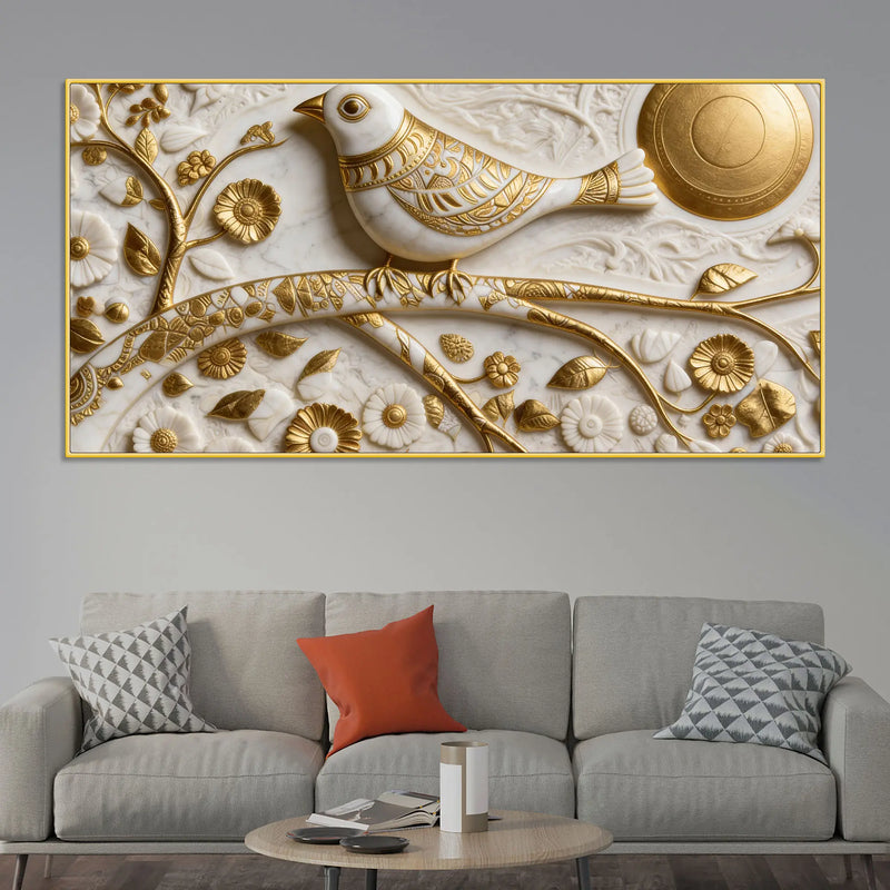 Celestial White Bird 3D Canvas Wall Painting