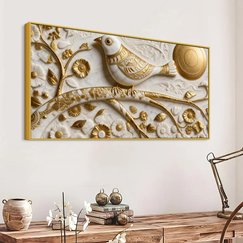 Celestial White Bird 3D Canvas Wall Painting