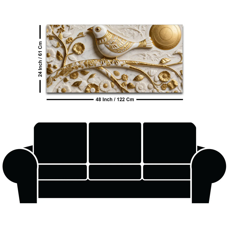 Celestial White Bird 3D Canvas Wall Painting