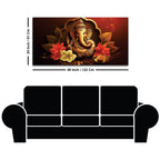 Charming Lord Ganesha Blessing Canvas Wall Painting with Lotus Flower Art for Home & Office Decoration – Modern Spiritual Wall Decor