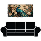 Charming Royal Peacock in a Soft Floral Paradise Canvas Wall Painting