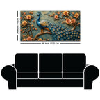 Charming Royal Peacock on Floral Branch 3D Canvas Wall Painting