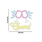 Cheers Wine Glass Text Neon Sign LED Light