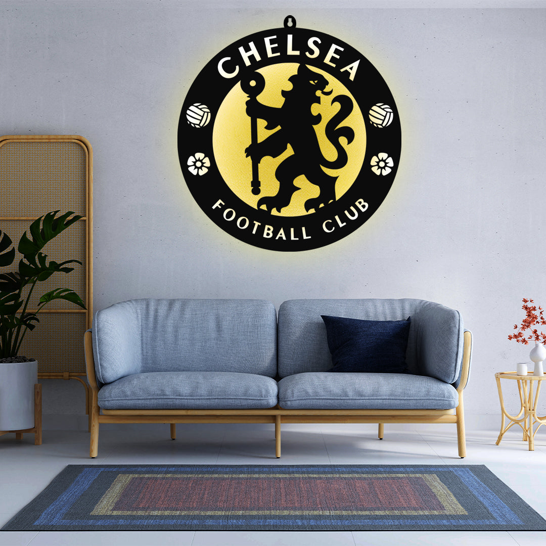 Chelsea Football Club LED Wall Hanging Light for Fan Wall Decor