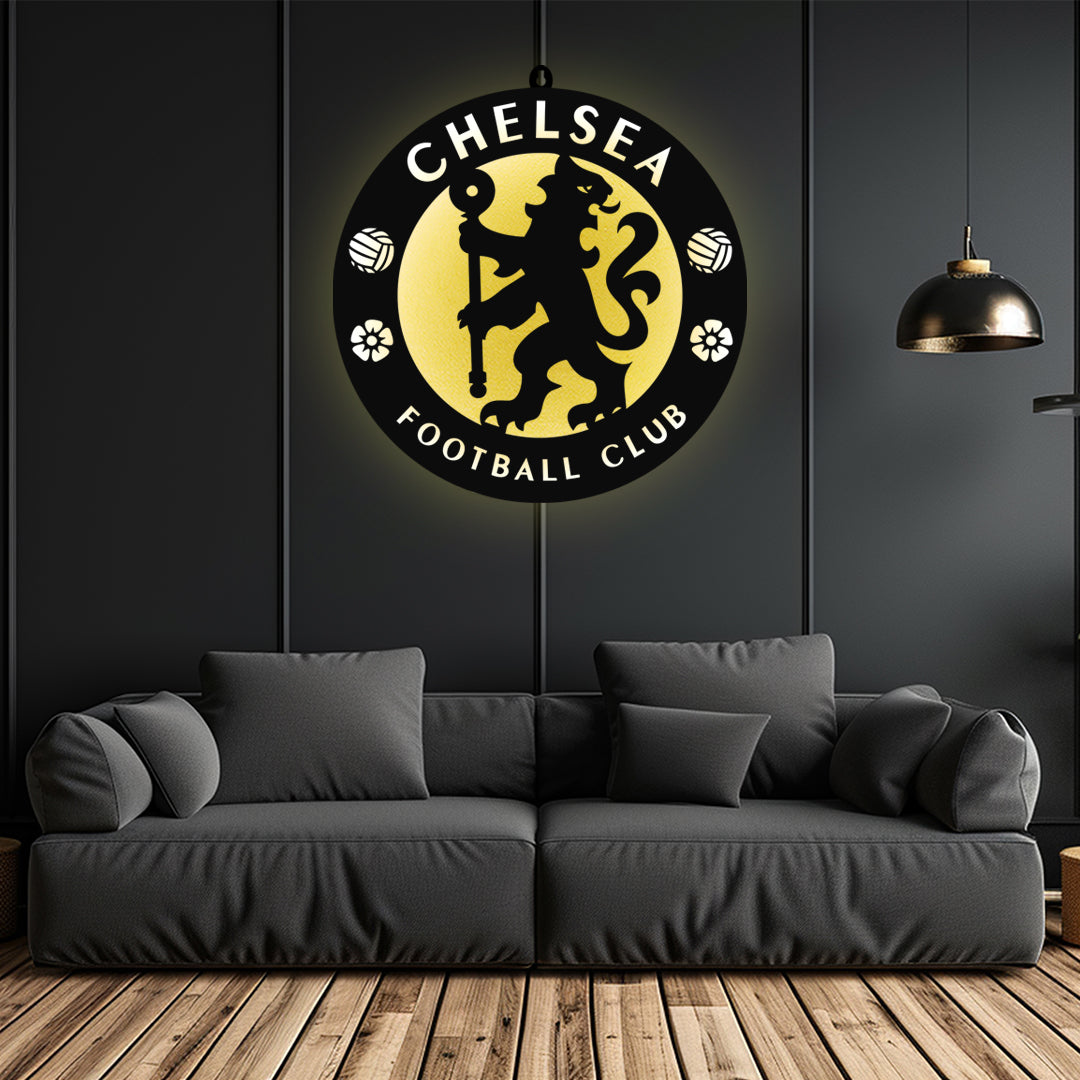 Chelsea Football Club LED Wall Hanging Light for Fan Wall Decor